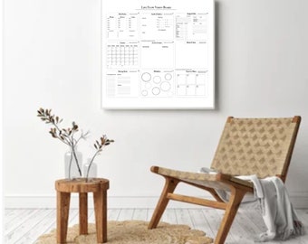 Personal Vision Board | Printable Template | Daily Agenda Planner and Life Organizer | Budgeting, Meal Plan, Fitness Tracker, & Calendar
