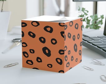 Extra Large Sticky Note Cube | Leopard print Home Office & Dorm Room Desk Accessory | 700 Pages