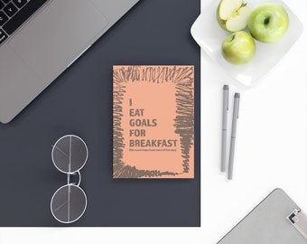 Hard Backed Journal | Daily Planner | Goal Tracker - Peach