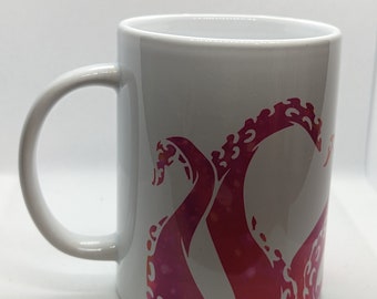 Octopus Coffee Mug, Kraken Coffee Mug, Tentacle Mug for Her, Cephalopod Coffee Cup, Sea Animal Mug for Mom, Undersea Mug, Octopus Tea Cup