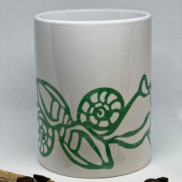 Seashells Coffee mug for BF, Seashell Cup for Mom, Conch Shell Mug, Whelk Shell Cup for Him, Beach Lover Gift, Coastal for Shell Collector