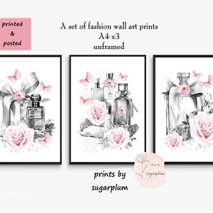 Fashion Printable Wall Art Blush Pink Canvas Painting Perfume Posters Woman  Room Decor Pictures Girl Gift Nordic for Home Decor