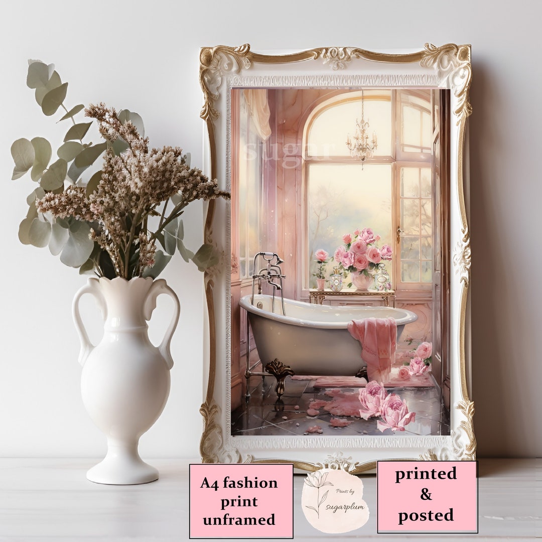 Shabby Chic Bathtub Print: Rococo French Style Bathroom Art (A4) - Etsy UK