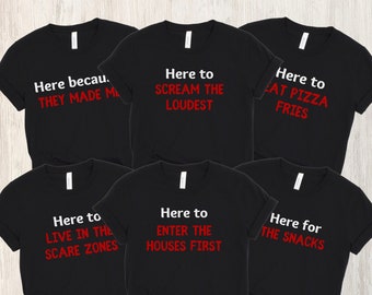 Group HHN Shirts | Matching Howl-O-Scream Tees, Halloween Horror Nights T-Shirts, Haunted Houses, Passholder, Universal Orlando, Hollywood