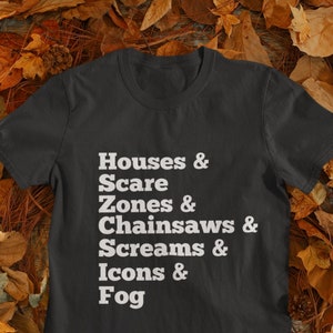 HHN List Shirt - Halloween Horror Nights T-Shirt, HHN Fan Tee Shirt, Haunted House Crewneck, Spooky Season, Annual Passholder, Theme Parks