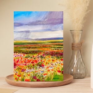 Carte de voeux de fleurs sauvages, carte de fête des mères, carte faite à la main, carte d'art, aquarelle florale, cartes d'anniversaire, carte de remerciement, toute carte d'occasion