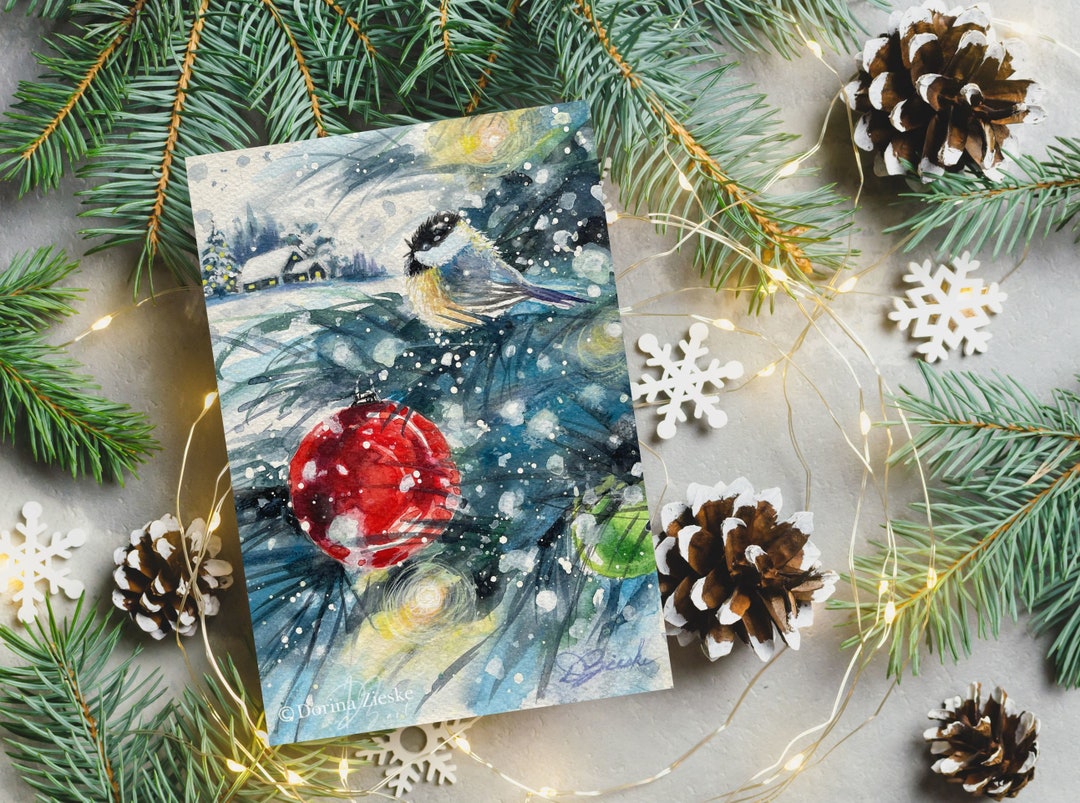 Weihnachtskarten Weihnachtskarten leere Karte Aquarell Etsy.de