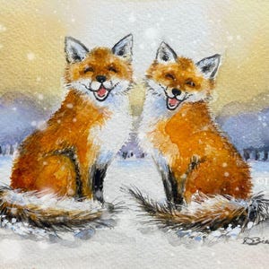 Aquarelle de renard, carte de voeux, carte de la faune, carte à l'unité et jeux, art aquarelle renard, carte de la faune, art à encadrer, carte pour toutes les occasions