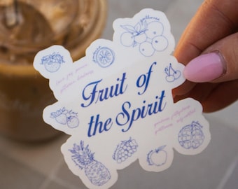 Fruit of the Spirit Sticker, Christian Clear Vinyl Sticker, Waterproof Bible Verse Decal, Galatians 5:22-23 Faith Sticker