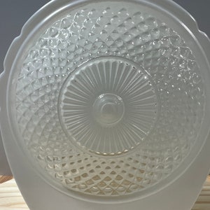 1954 Sears Art Deco Light Fixture: Quilted Diamond Frosted Glass Shade