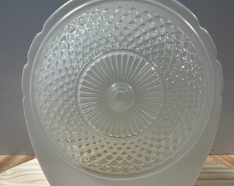 1954 Sears Catalog Art Deco Pinwheel Light Fixture Concentric Quilted Diamond Pattern Frosted White Flush Mount Shade Vintage Retro Atomic