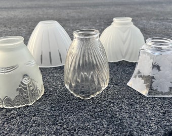 Art Deco Bell Shades Light Diffusers • Authentic Vintage Architectural Salvage • Flush Mount Many Styles Draped Frosted Etched Modern Retro