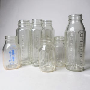 Vintage 50&#39;s Glass Baby Bottle 11+ Piece Collection Retro Nursery Decor Display Mid Century Nursing Feeding Evenflo Pyrex Nursmatic Dynaflo