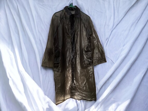 RARE WWII Era Raincoat "Elasti-Glass" Smoke Gray … - image 6