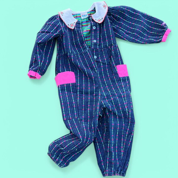Vintage Oshkosh B'Gosh Romper: Traje tejido de algodón de los años 90, 3T