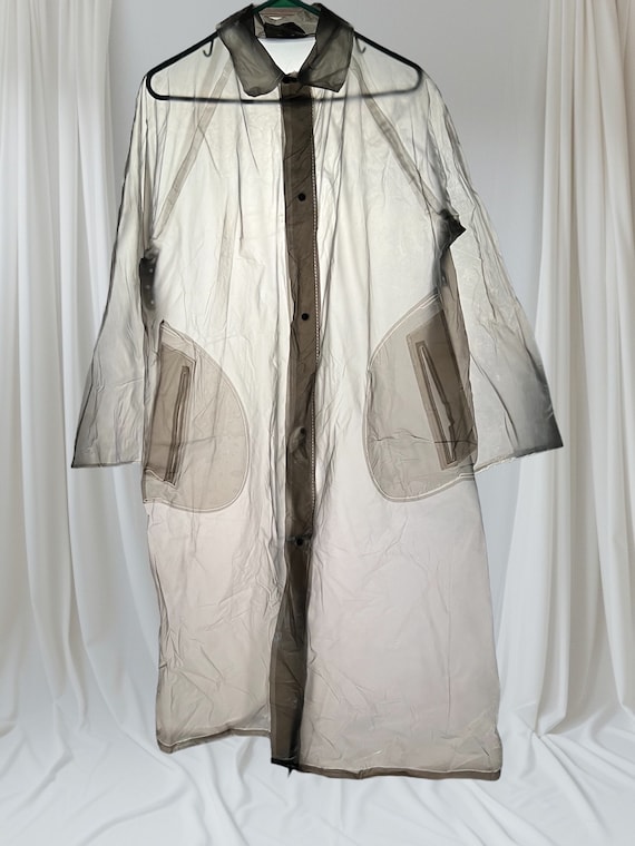 RARE WWII Era Raincoat "Elasti-Glass" Smoke Gray … - image 2