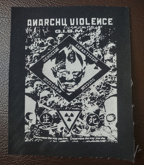 邦楽 FRONT GUERRILLA POISON GISM GISM Japanese Band Patch - Hardcore Punk Punk Rock Screen Printed