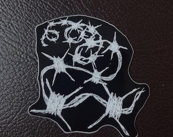 Barbed Wire sticker - hand drawn design - vinyl sticker - punk - hardcore