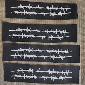 Barbed Wire strip patch - screen printed patch - punk - hardcore