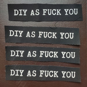 DIY as FU patch - Screen printed punk patch