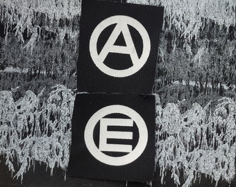 Anarchy and Equality - as a pair - screen printed punk patches