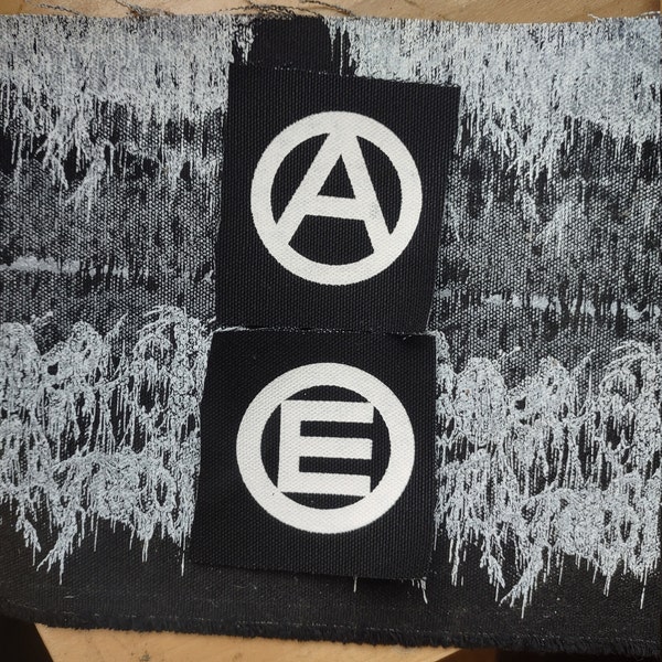 Anarchy and Equality - as a pair - screen printed punk patches