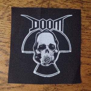 DOOM band patch - hardcore punk crust punk rock screen printed patch