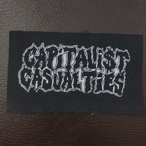 Capitalist Causalities patch - powerviolence hardcore punk metal screen printed patch
