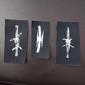 Barbed Wire - single barbs - screen printed patch - punk - hardcore