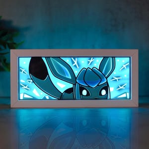 Glaceon - LED Night Light | Color Changing | USB Plug + Remote (Fan Art)