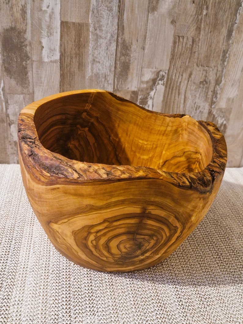 Olive Wood Salad Bowl Set Rustic Dinnerware Order Now Etsy