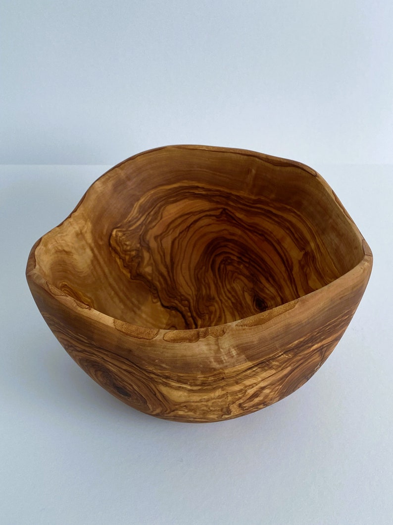Olive Wood Salad Bowl Set Rustic Dinnerware Order Now Etsy