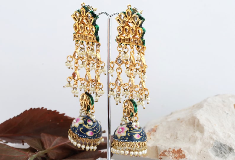 Premium Pretty Hand Painted Multi Layer Jhumki Earrings