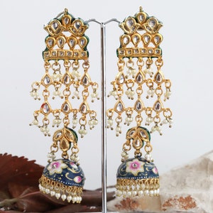 Premium Pretty Hand Painted Multi Layer Jhumki Earrings