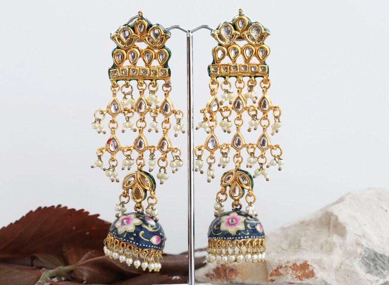 Premium Pretty Hand Painted Multi Layer Jhumki Earrings