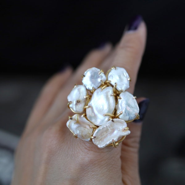 Natural Pearl Hand Made Ring