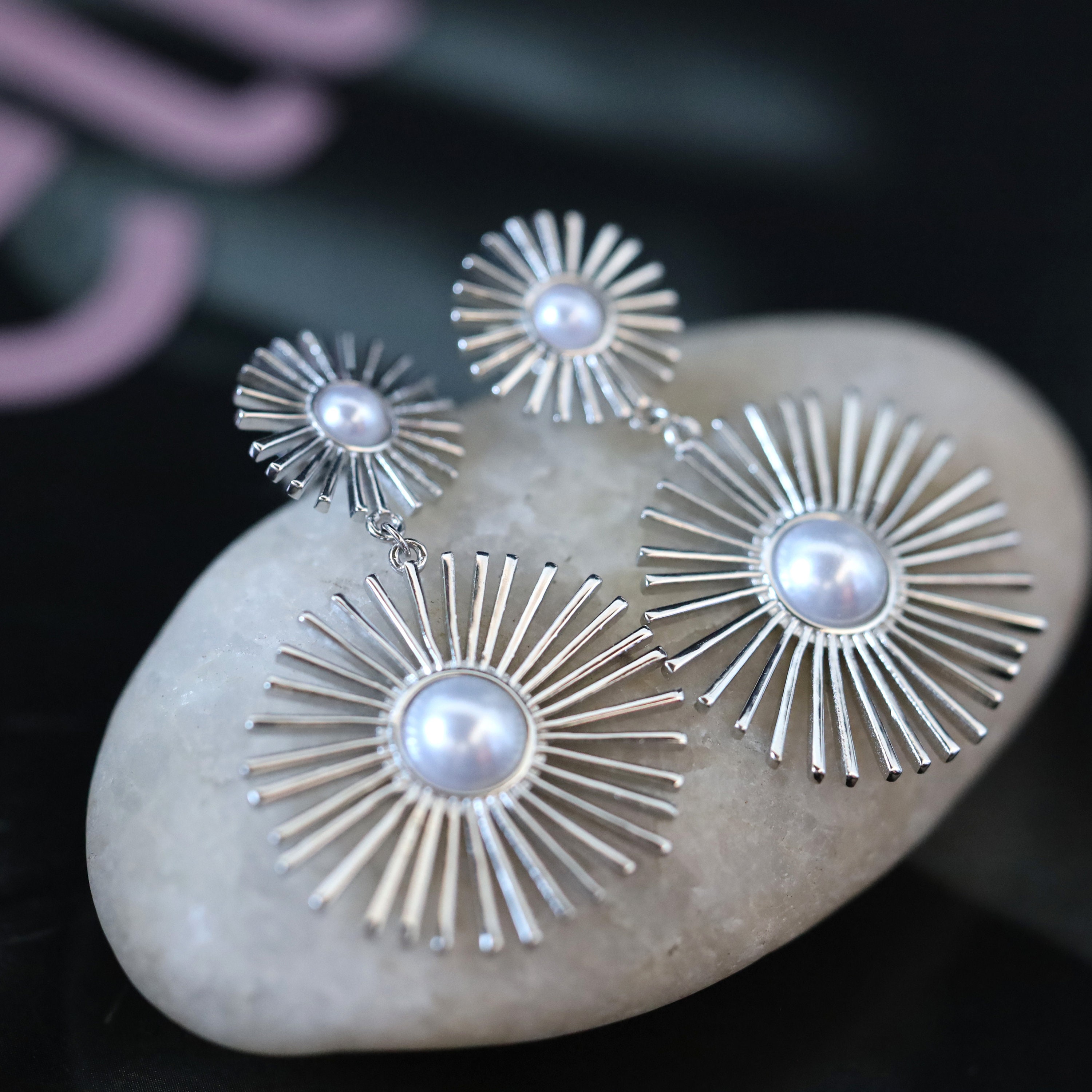 VINTAGE HOLLYWOOD★[925 Silver] Dew Curve Earrings ピアス s-l1200.png