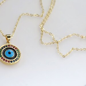 Unique Hand Painted Evil Eye Charm Necklace