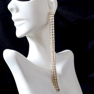 High Polish Gold Zirconia Tassel Earrings
