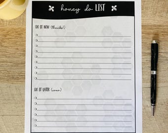 Lista de tarefas para imprimir com a Honey, modelo de lista de tarefas para a Honey, lista de tarefas para a Honey Bee