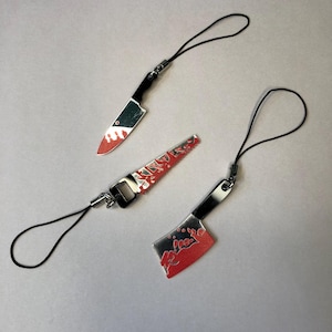 Knife Phone Charm- Butcher Knife- Cleaver- Saw- Scream- Phone Accessory
