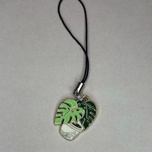 Plant Phone Charm- Potted Plant- Monstera Plant- Phone Accessory