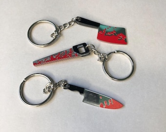 Knife Keychain- Butcher Knife- Cleaver- Saw- Scream- Horror