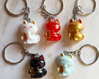 Cat Lucky Cat Good Fortune Keychain Kawaii