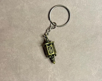 Antique Lantern Keychain- Vintage Lantern Charm- Mini Lantern Accessory- Antique Bronze