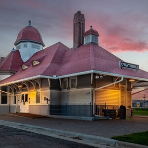 Union Depot Owatonna Minnesota  Canvas Print, Wall Art Home or Office, Railroad Depot Poster