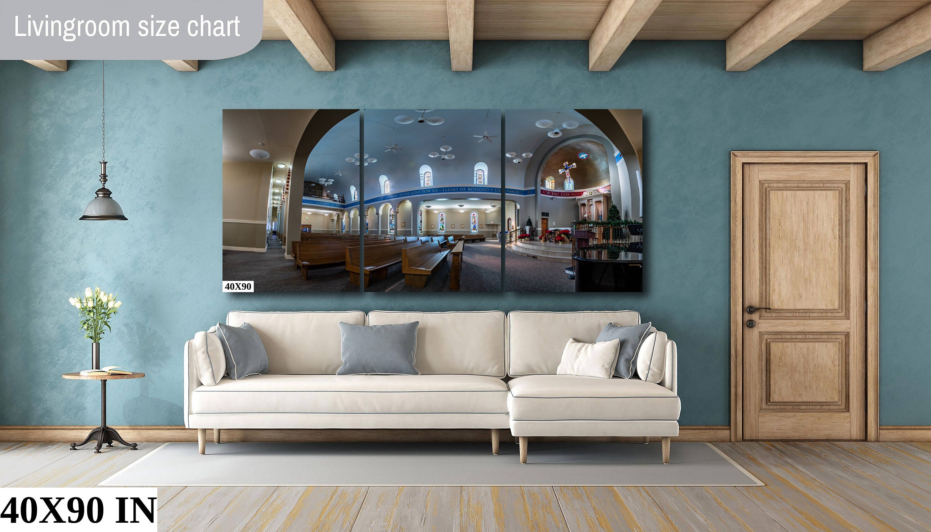 Panorama of Sacred Heart Church During Christmas Owatonna MN Canvas or Print Etsy