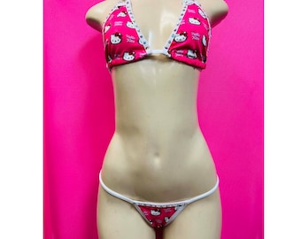 Hello Kitty Crochet Bikini : Women Swimwear Fuchsia