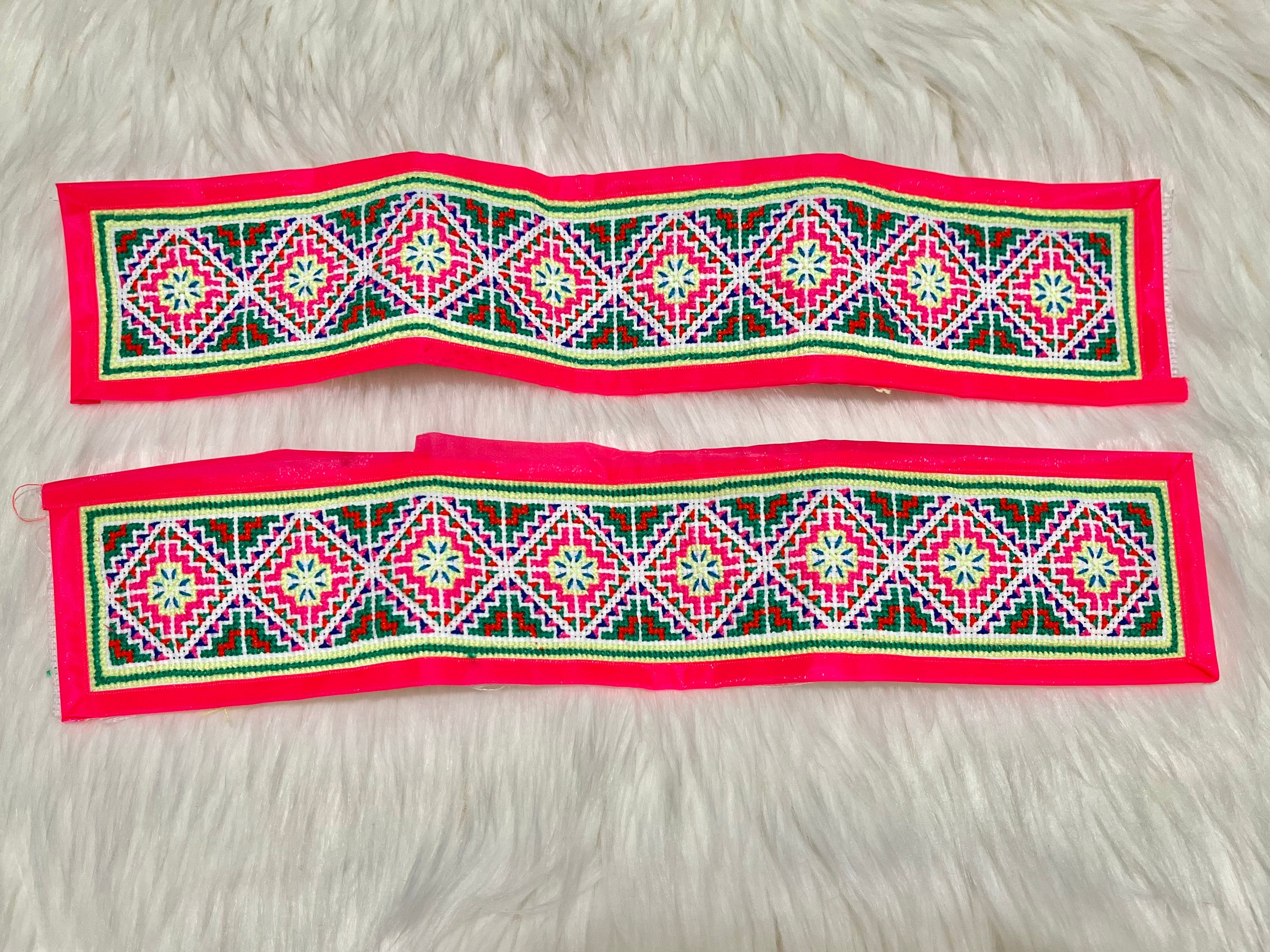 Hmong textile, Hmong cross stitching trims, handmade. Hilltribe.