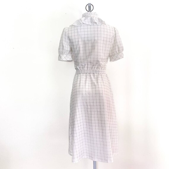 Vintage Cottagecore Windowpane A-Line Shirt Dress… - image 8